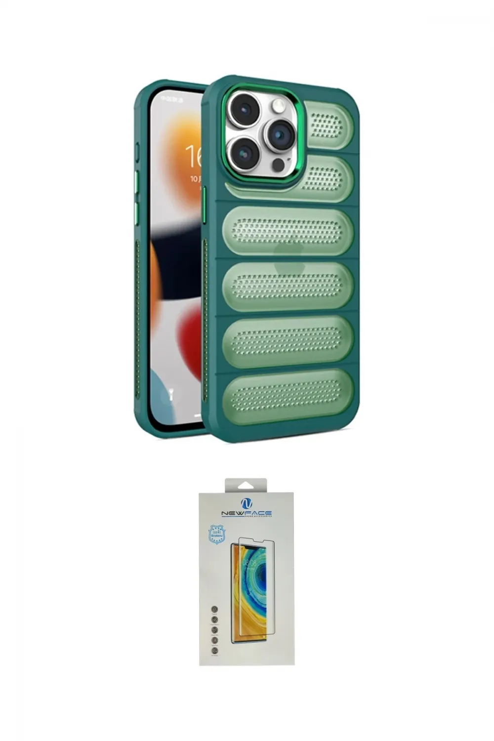 ieg™ iPhone 15 Pro Max Kılıf Yadigar Doku Özel Seri - Siyah Polymer Nano Ekran Koruyucu
