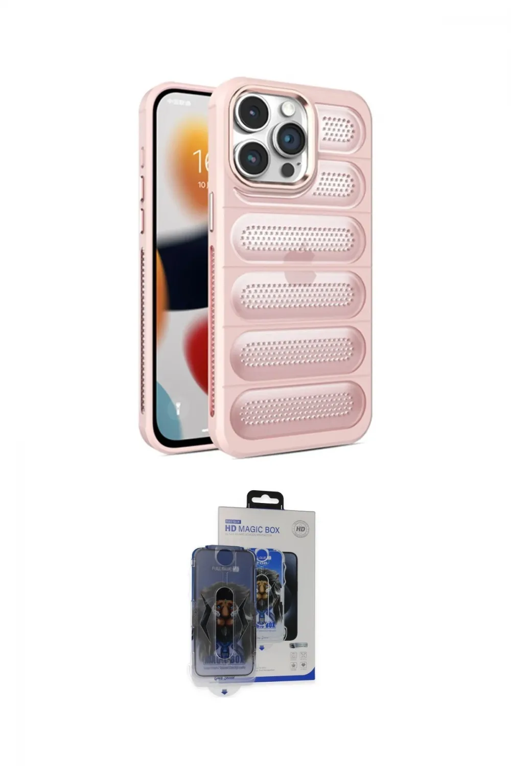 ieg™ iPhone 15 Pro Max Kılıf Yadigar Doku Özel Seri - Siyah Vanessa Magic Cam