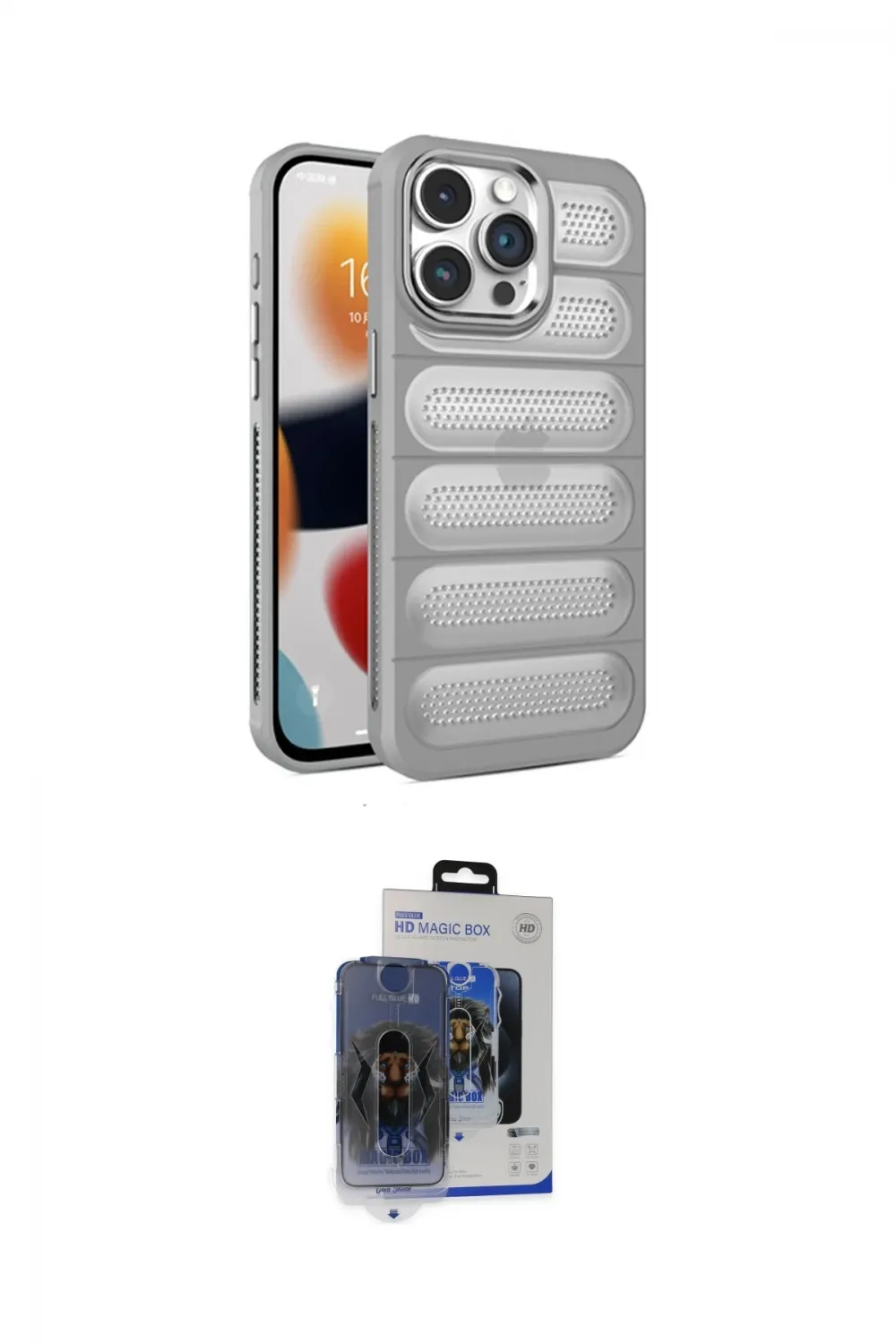 ieg™ iPhone 15 Pro Max Kılıf Yadigar Doku Özel Seri - Siyah Vanessa Magic Cam