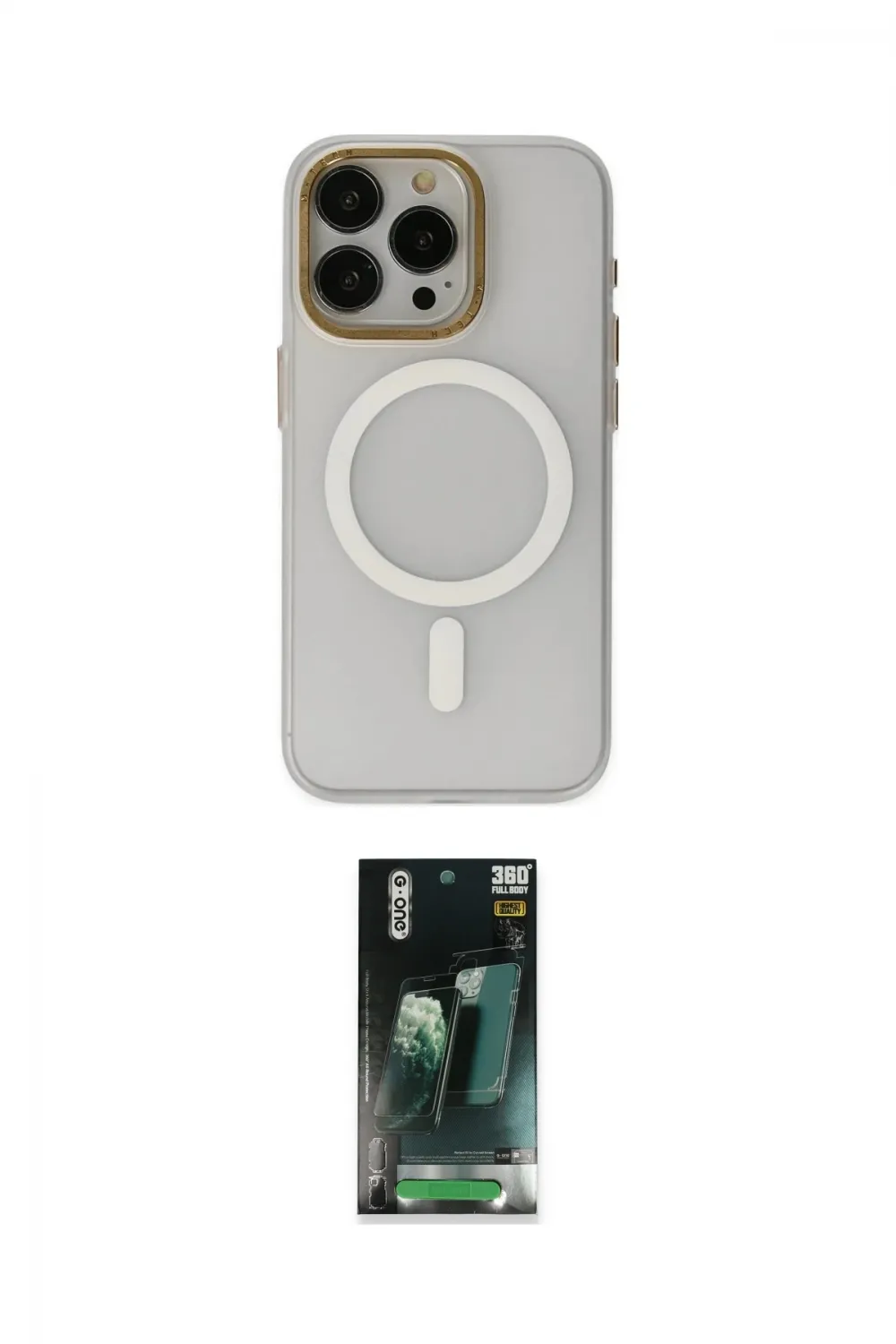 ieg™ iPhone 15 Pro Max Kılıf Yadigar Işık - Şeffaf 360 Full Body Arka Koruyucu