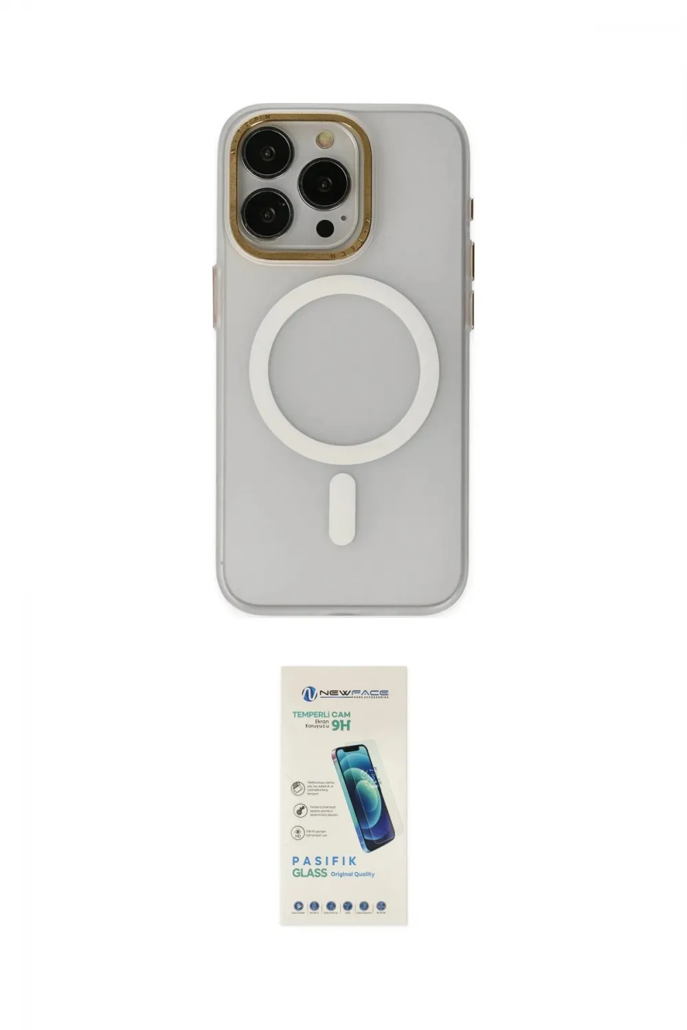 ieg™ iPhone 15 Pro Max Kılıf Yadigar Işık - Şeffaf Pasifik Cam Ekran Koruyucu