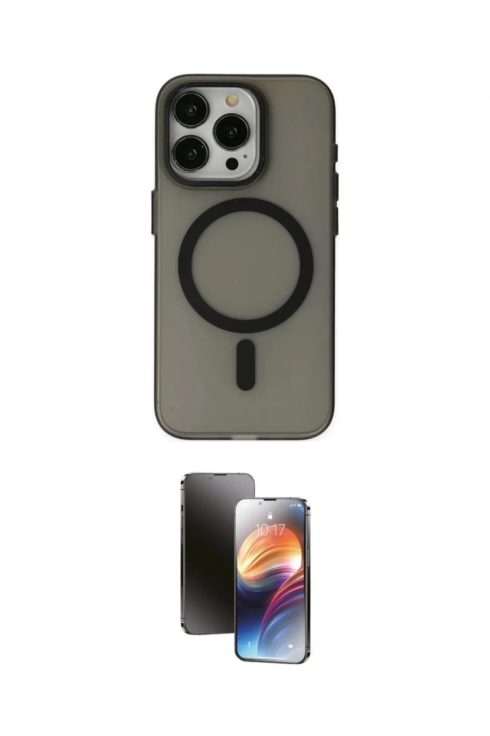 ieg™ iPhone 15 Pro Max Kılıf Yadigar Işık - Siyah 3D Antistatik Mat Seramik Nano Ekran Koruyucu