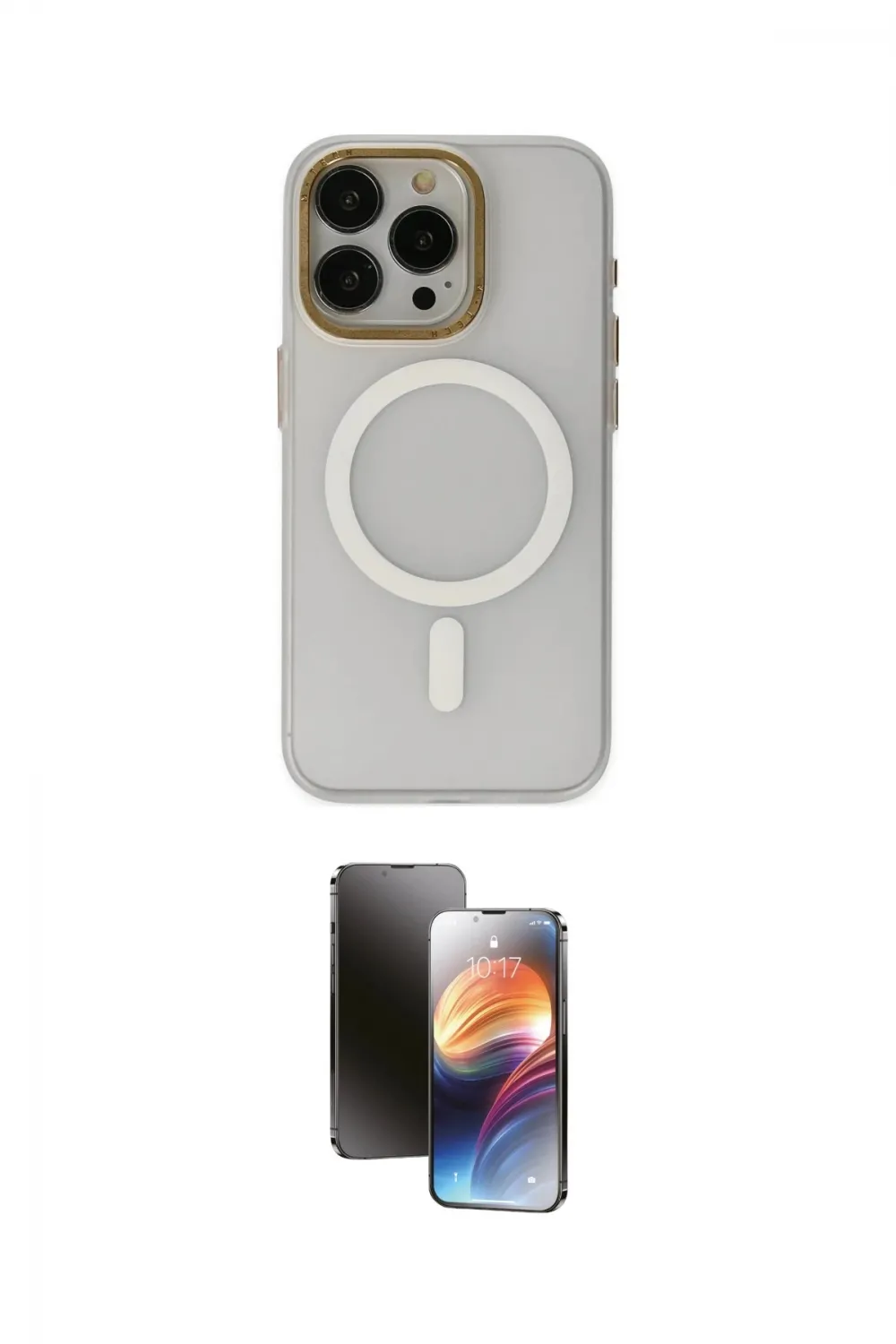 ieg™ iPhone 15 Pro Max Kılıf Yadigar Işık - Siyah 3D Antistatik Mat Seramik Nano Ekran Koruyucu