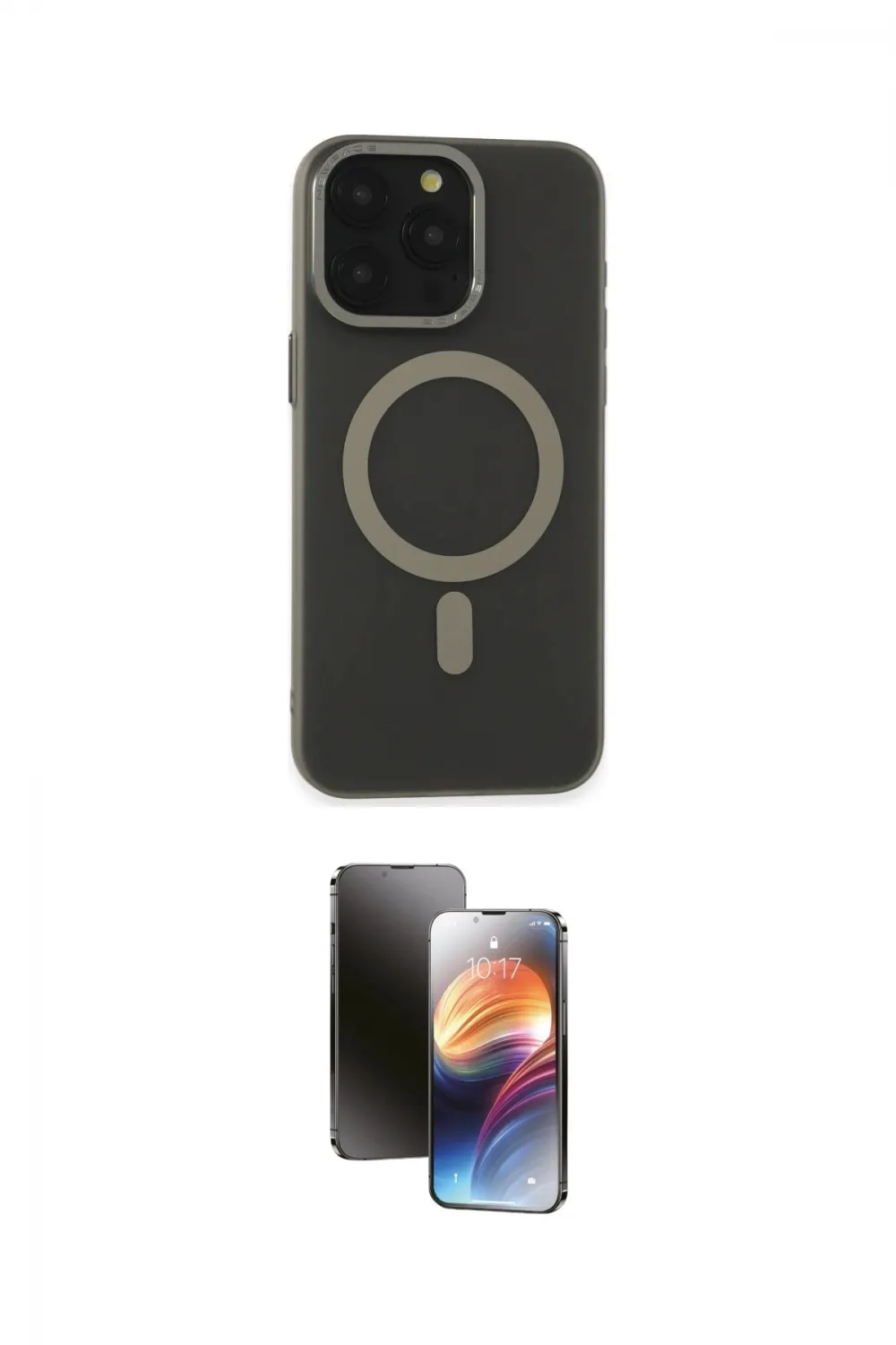 ieg™ iPhone 15 Pro Max Kılıf Yadigar Işık - Siyah 3D Antistatik Mat Seramik Nano Ekran Koruyucu