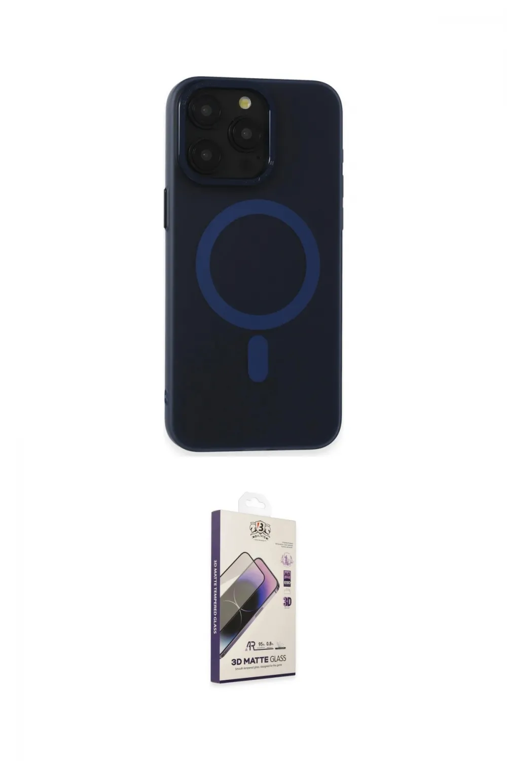 ieg™ iPhone 15 Pro Max Kılıf Yadigar Işık - Siyah Bilvis 3D Mat Cam Ekran Koruyucu