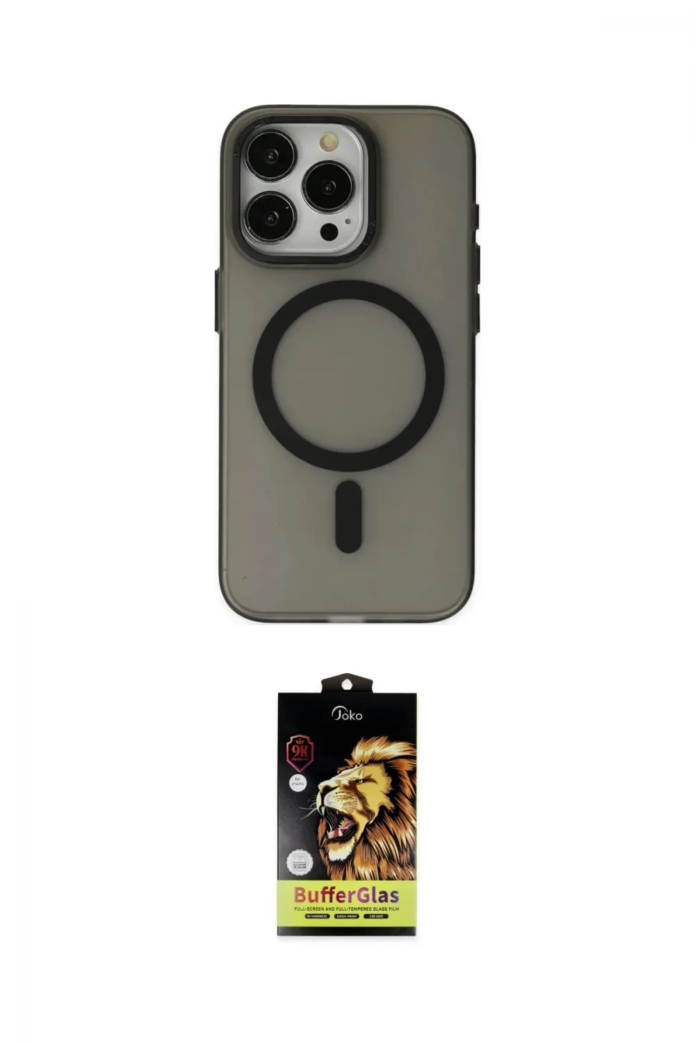 ieg™ iPhone 15 Pro Max Kılıf Yadigar Işık - Siyah Buffer Cam Ekran Koruyucu