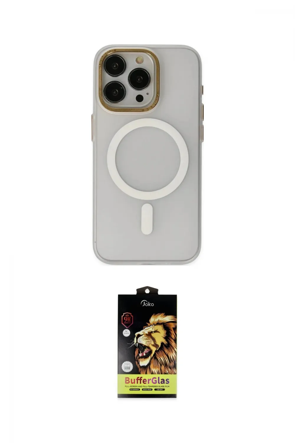 ieg™ iPhone 15 Pro Max Kılıf Yadigar Işık - Siyah Buffer Cam Ekran Koruyucu