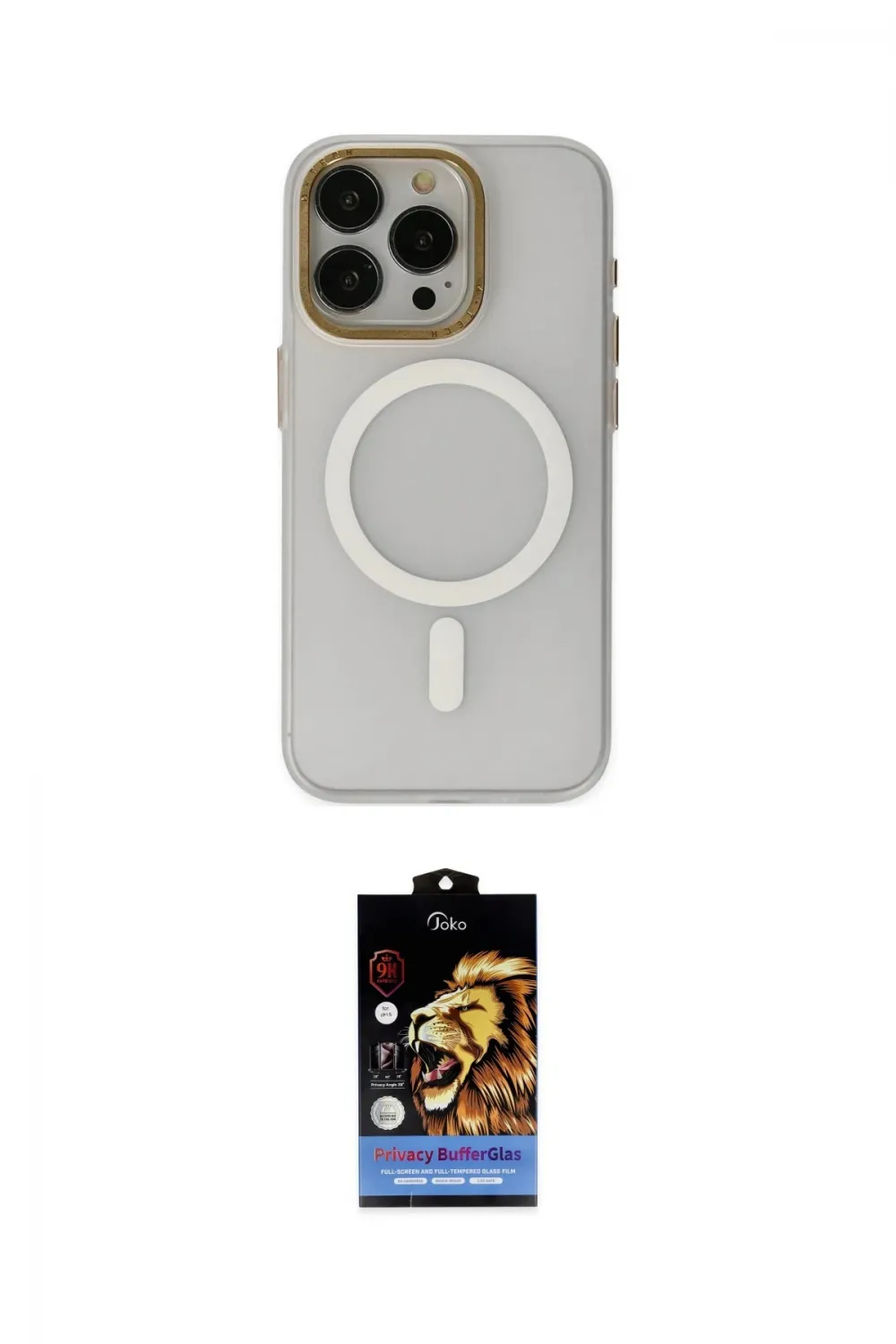 ieg™ iPhone 15 Pro Max Kılıf Yadigar Işık - Siyah Buffer Hayalet Cam Ekran Koruyucu