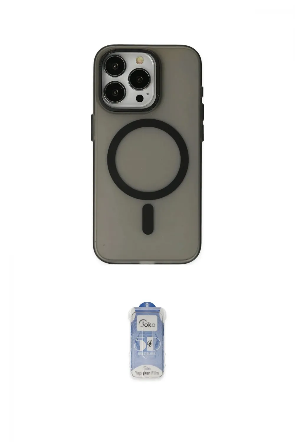 ieg™ iPhone 15 Pro Max Kılıf Yadigar Işık - Siyah Joko Magic 5D Cam
