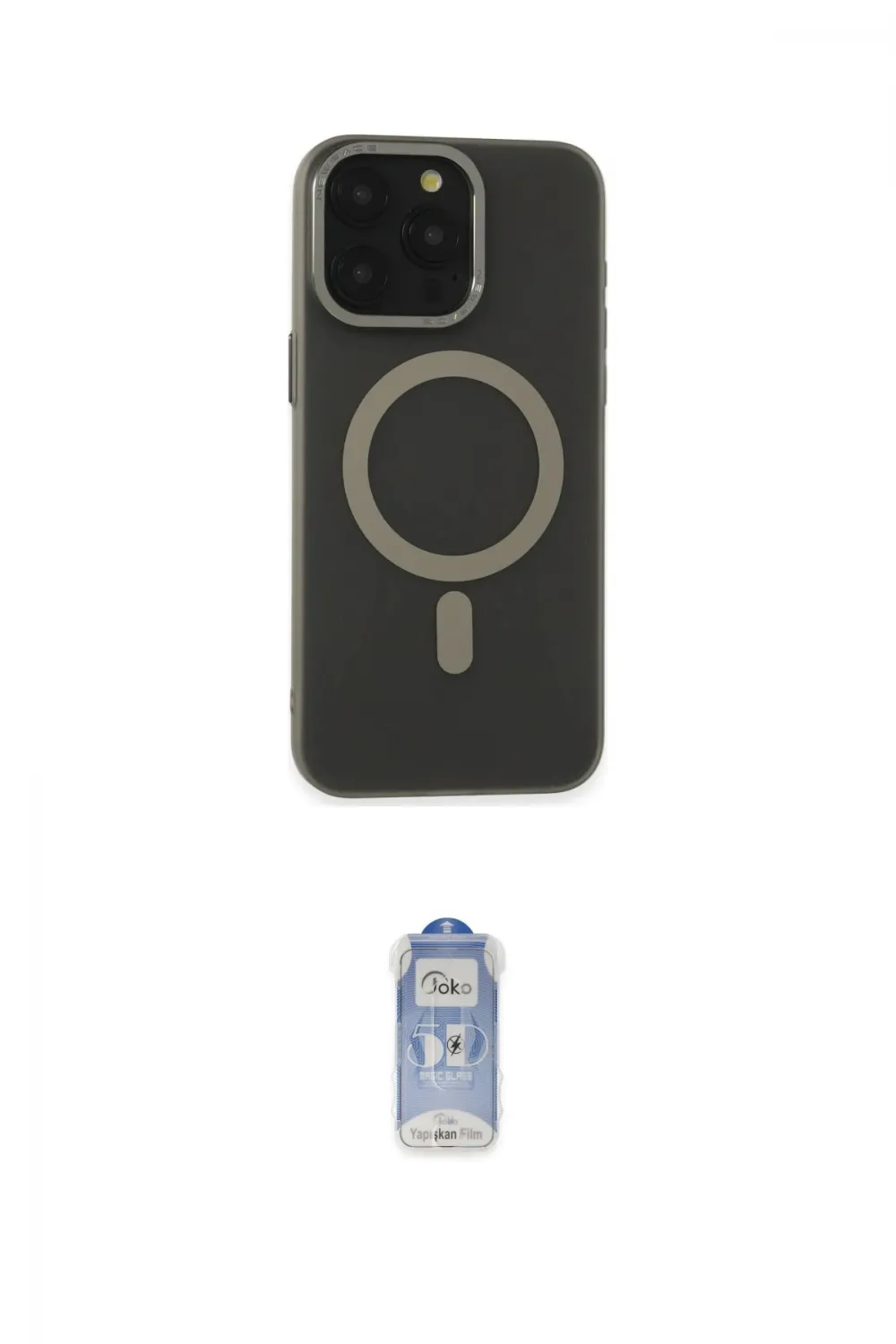 ieg™ iPhone 15 Pro Max Kılıf Yadigar Işık - Siyah Joko Magic 5D Cam