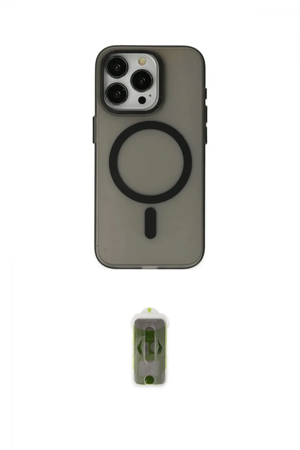 ieg™ iPhone 15 Pro Max Kılıf Yadigar Işık - Siyah Joko Magic 5D Hayalet Cam