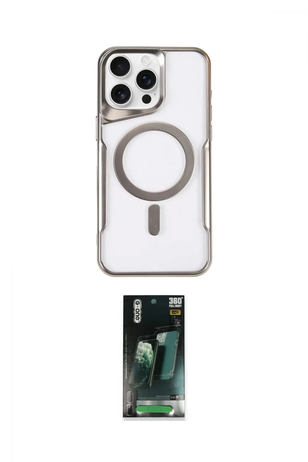 ieg™ iPhone 15 Pro Max Kılıf Yadigar Klasik Özel Seri - Siyah 360 Mat Full Body Arka Koruyucu