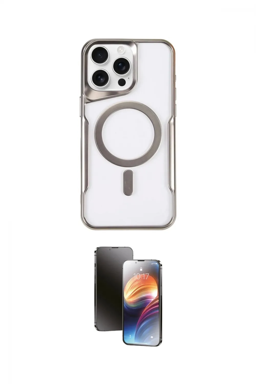 ieg™ iPhone 15 Pro Max Kılıf Yadigar Klasik Özel Seri - Siyah 3D Antistatik Mat Seramik Nano Ekran Koruyucu