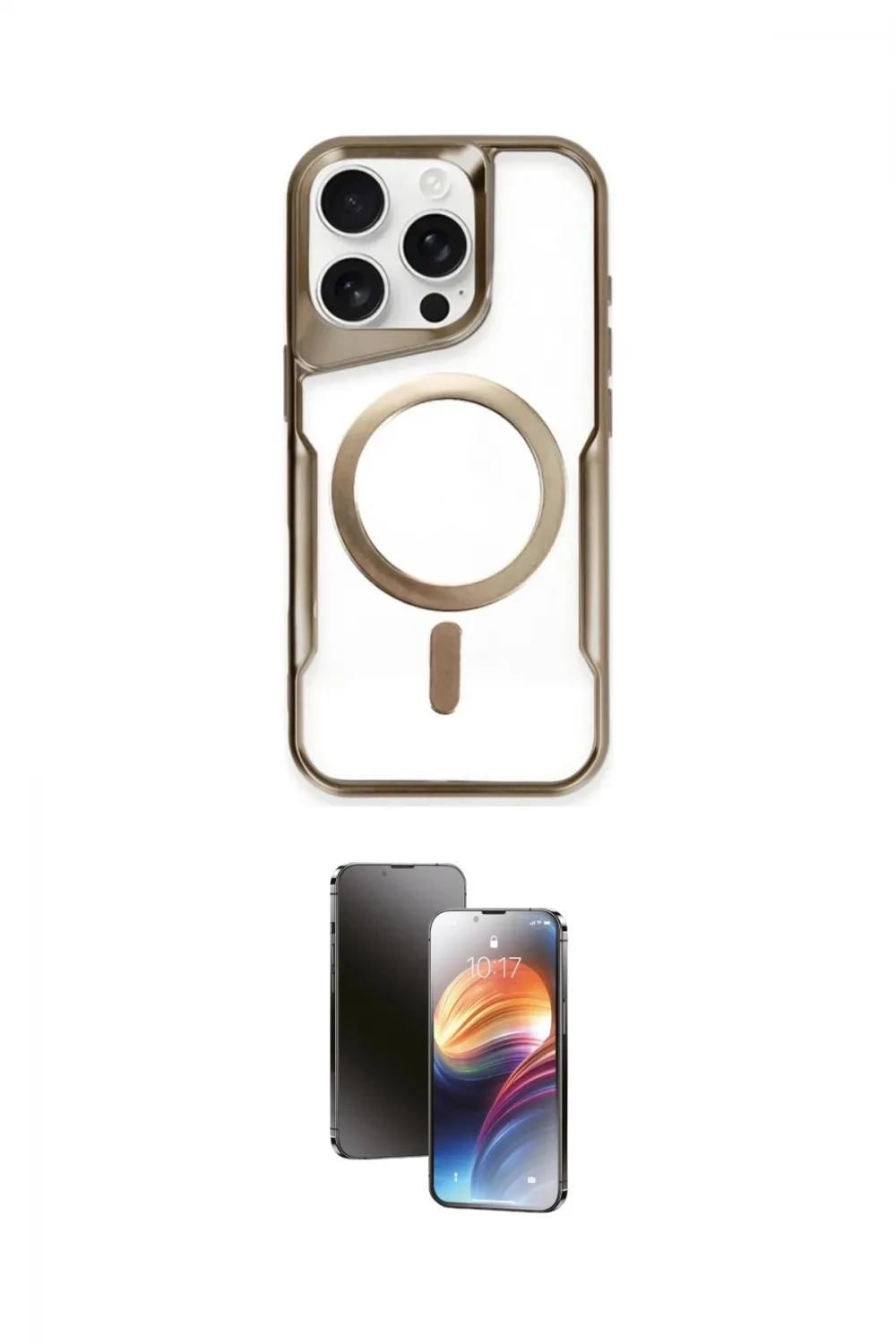 ieg™ iPhone 15 Pro Max Kılıf Yadigar Klasik Özel Seri - Siyah 3D Antistatik Mat Seramik Nano Ekran Koruyucu