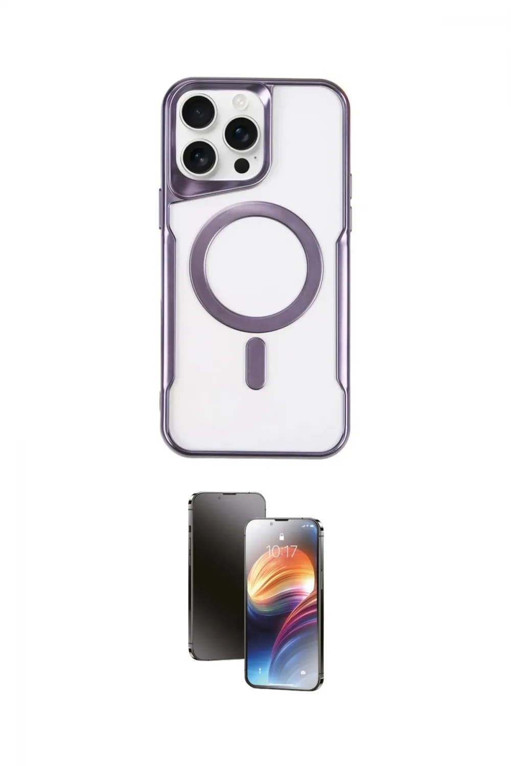 ieg™ iPhone 15 Pro Max Kılıf Yadigar Klasik Özel Seri - Siyah 3D Antistatik Mat Seramik Nano Ekran Koruyucu