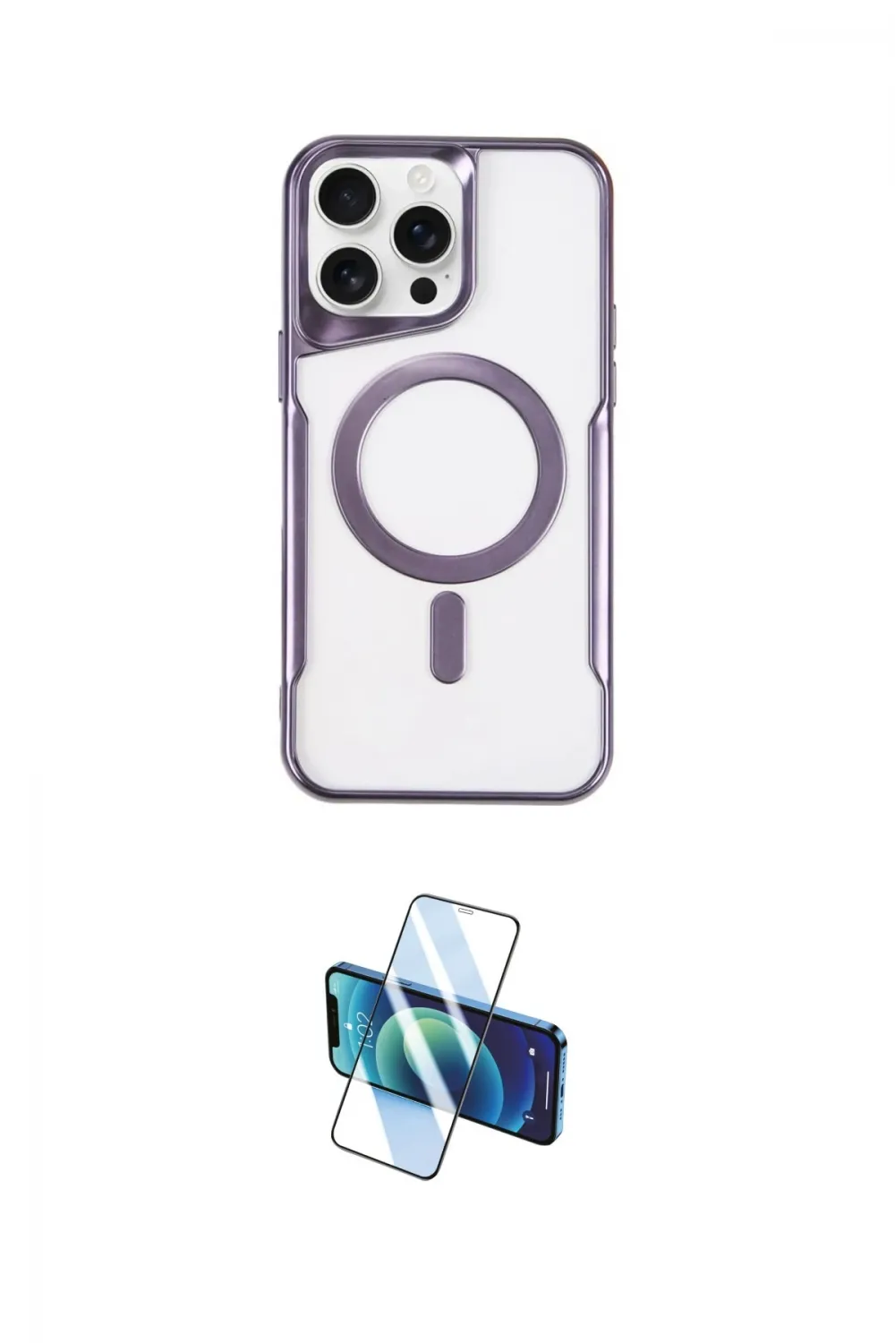 ieg™ iPhone 15 Pro Max Kılıf Yadigar Klasik Özel Seri - Siyah 3D Antistatik Seramik Nano Ekran Koruyucu