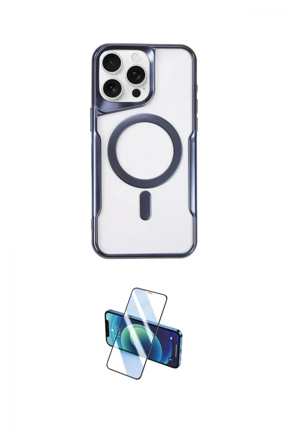 ieg™ iPhone 15 Pro Max Kılıf Yadigar Klasik Özel Seri - Siyah 3D Antistatik Seramik Nano Ekran Koruyucu