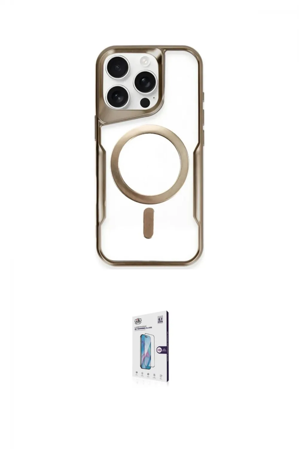 ieg™ iPhone 15 Pro Max Kılıf Yadigar Klasik Özel Seri - Siyah Bilvis 0.18mm Plus Cam Ekran Koruyucu