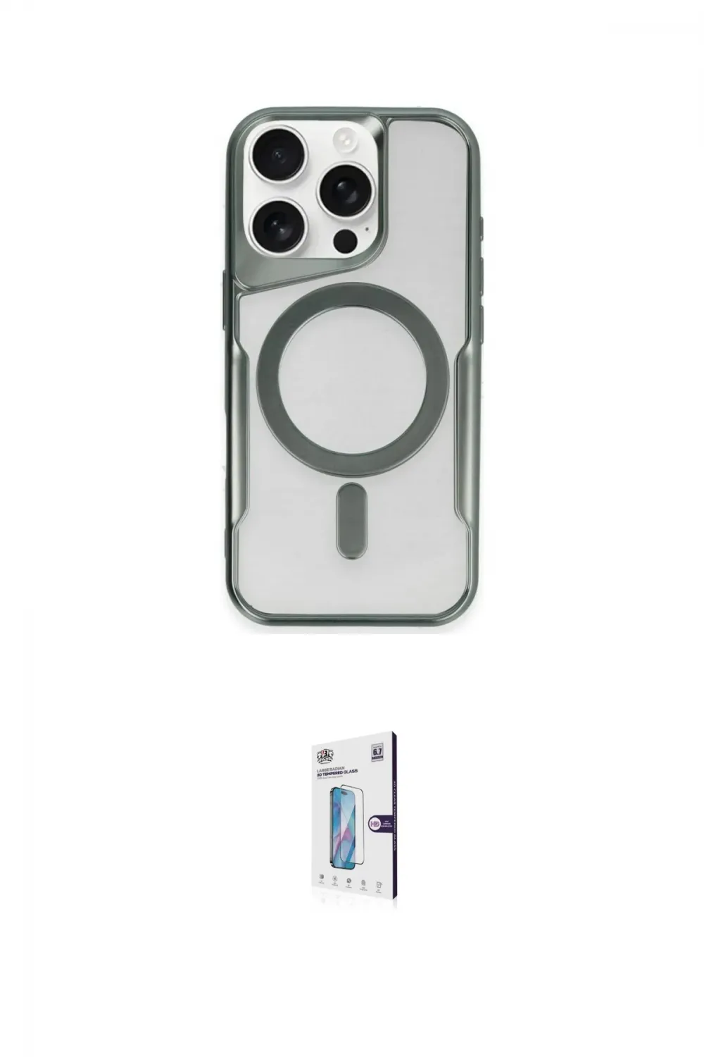 ieg™ iPhone 15 Pro Max Kılıf Yadigar Klasik Özel Seri - Siyah Bilvis 0.18mm Plus Cam Ekran Koruyucu