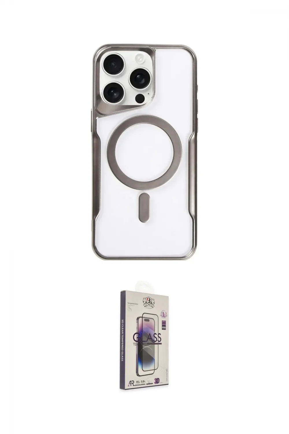 ieg™ iPhone 15 Pro Max Kılıf Yadigar Klasik Özel Seri - Siyah Bilvis 3D Cam Ekran Koruyucu