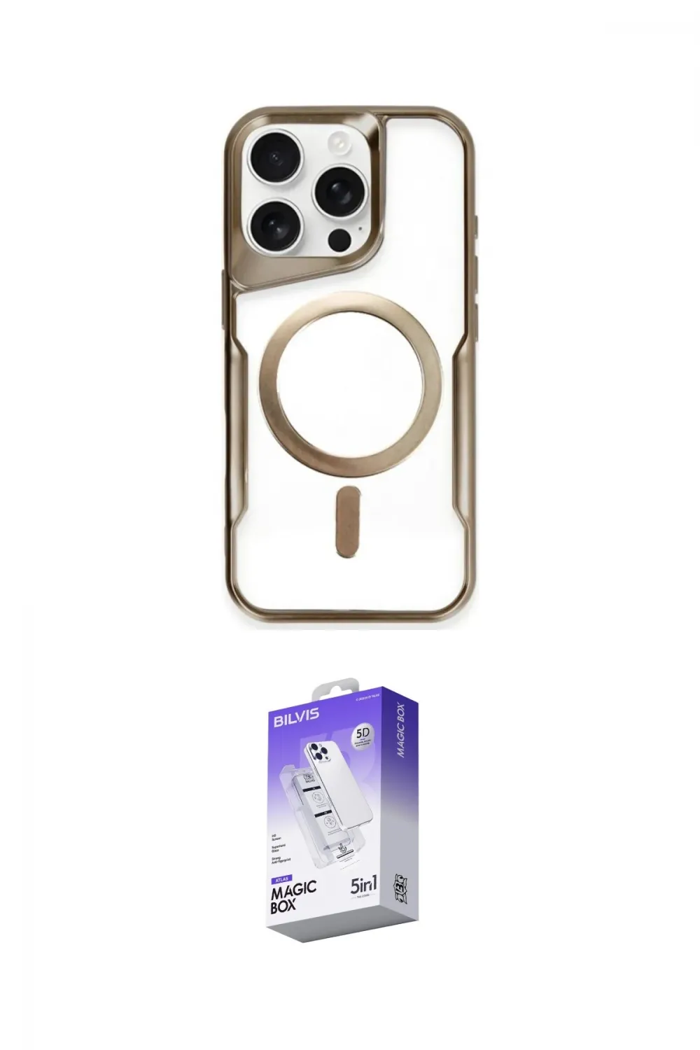 ieg™ iPhone 15 Pro Max Kılıf Yadigar Klasik Özel Seri - Siyah Bilvis 5in1 3D Magic Cam Ekran Koruyucu