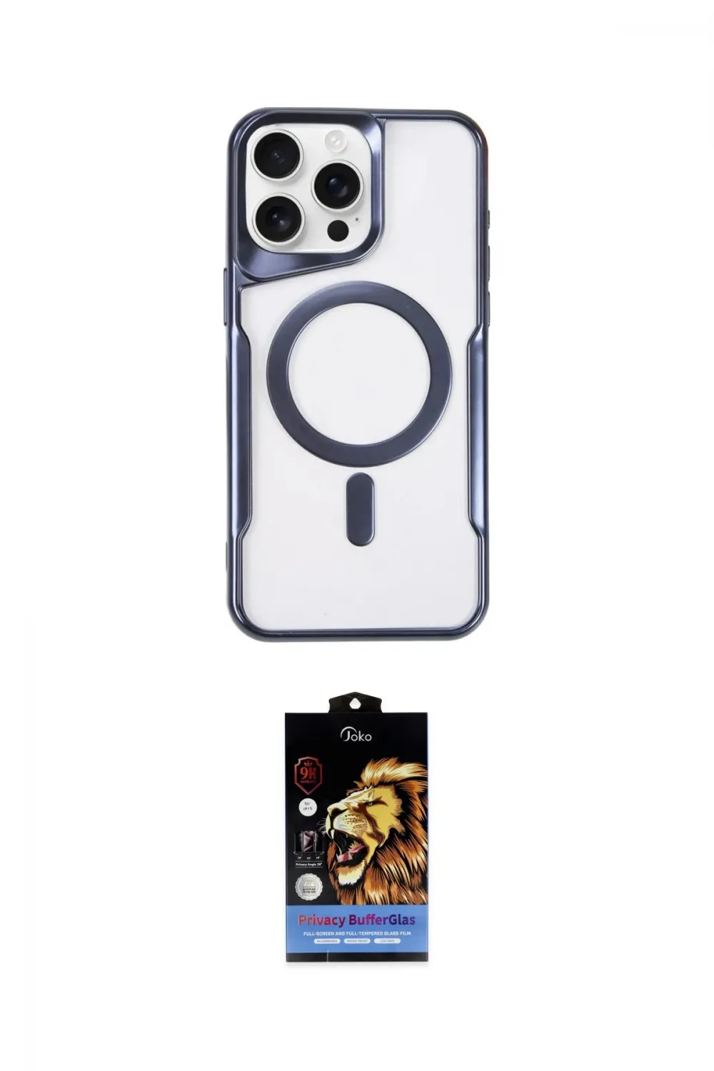 ieg™ iPhone 15 Pro Max Kılıf Yadigar Klasik Özel Seri - Siyah Buffer Hayalet Cam Ekran Koruyucu