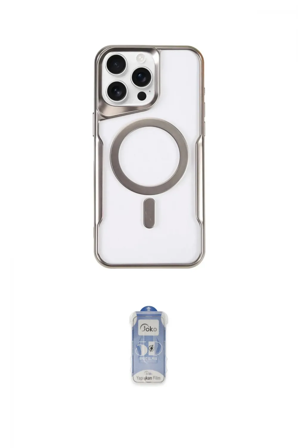 ieg™ iPhone 15 Pro Max Kılıf Yadigar Klasik Özel Seri - Siyah Joko Magic 5D Cam