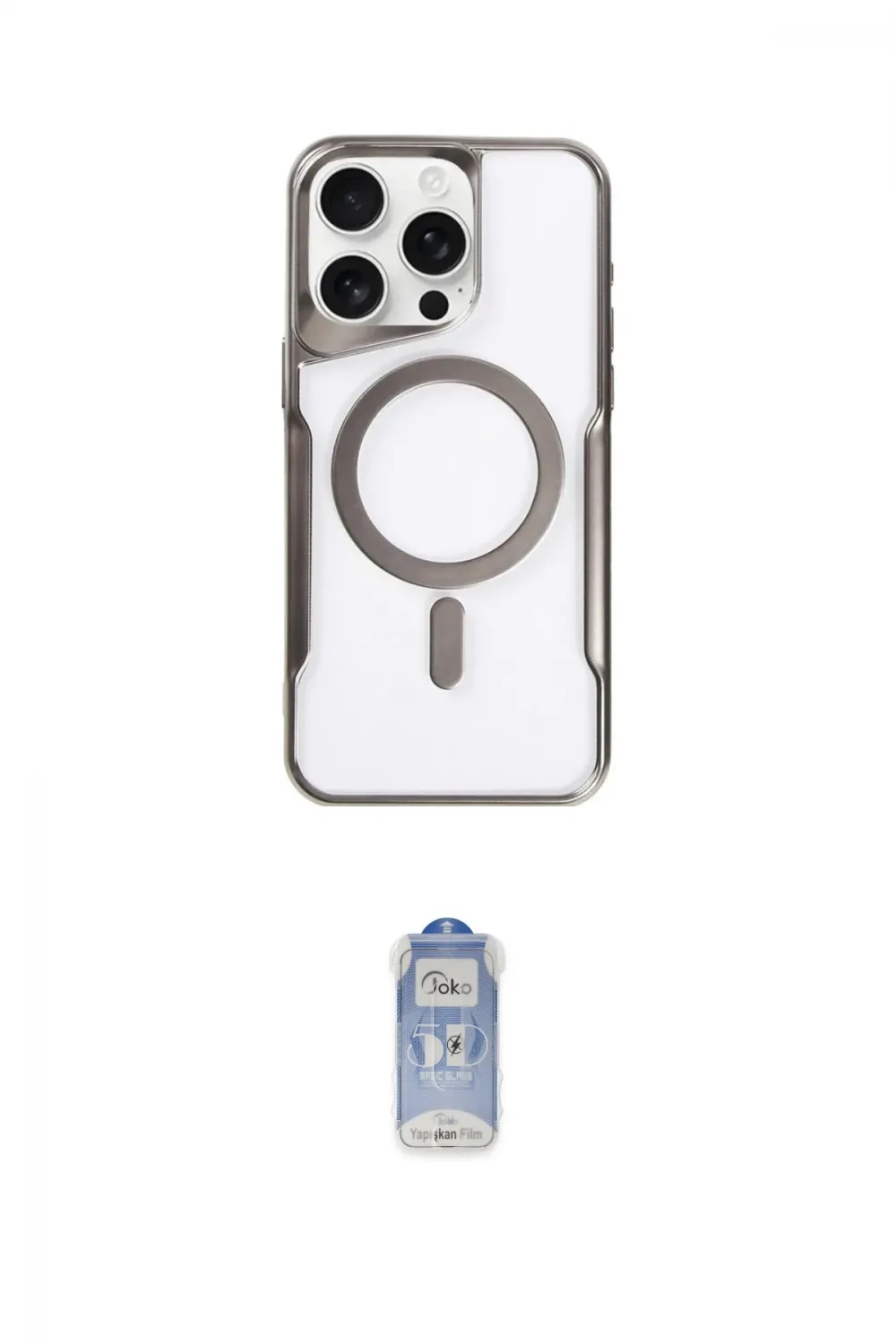 ieg™ iPhone 15 Pro Max Kılıf Yadigar Klasik Özel Seri - Siyah Joko Magic 5D Cam
