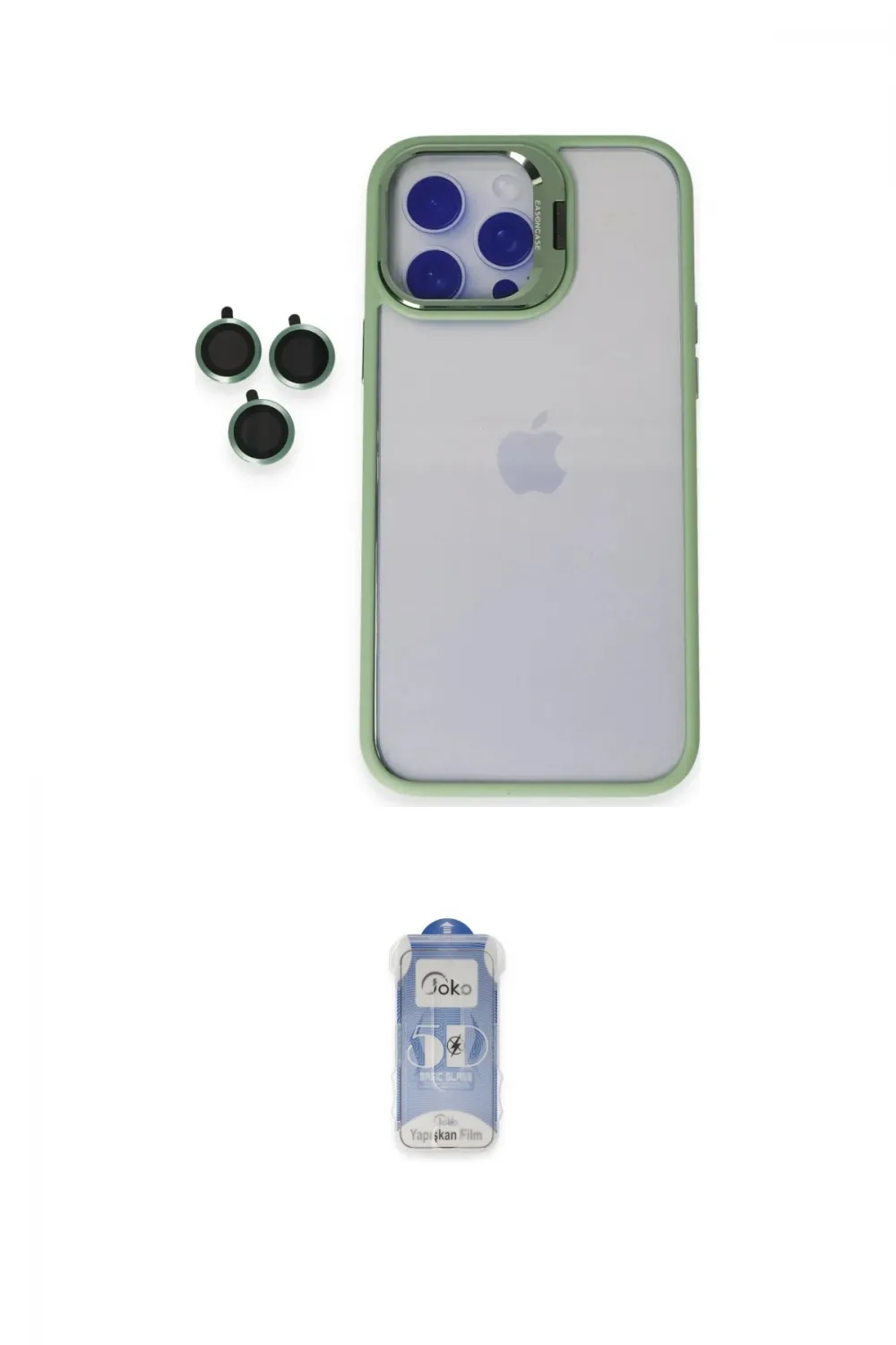 ieg™ iPhone 15 Pro Max Kılıf Yankı Asil Serisi - Siyah Joko Magic 5D Cam