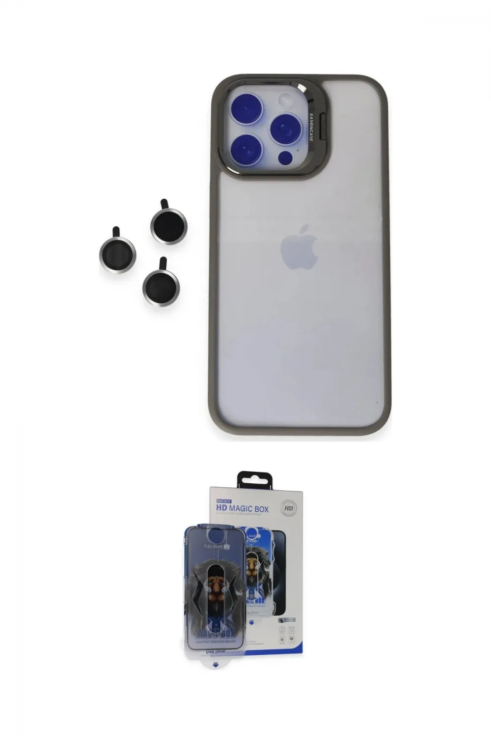 ieg™ iPhone 15 Pro Max Kılıf Yankı Asil Serisi - Siyah Vanessa Magic Cam