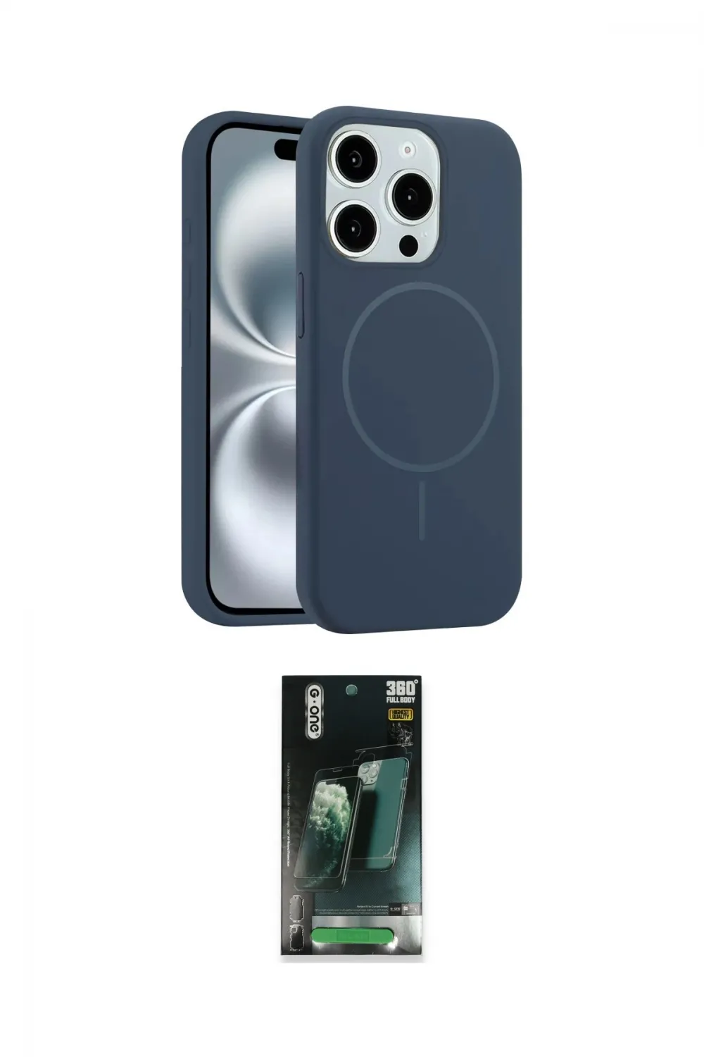 ieg™ iPhone 15 Pro Max Kılıf Yankı Form Serisi - Şeffaf 360 Full Body Arka Koruyucu