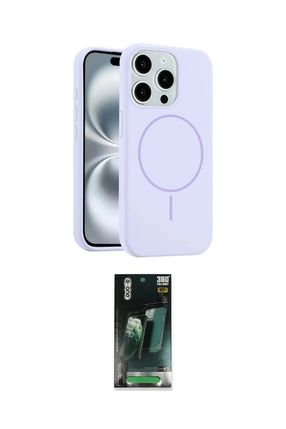 ieg™ iPhone 15 Pro Max Kılıf Yankı Form Serisi - Şeffaf 360 Full Body Arka Koruyucu