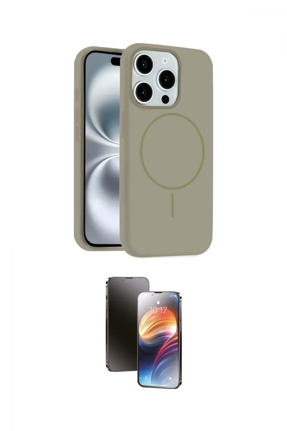 ieg™ iPhone 15 Pro Max Kılıf Yankı Form Serisi - Siyah 3D Antistatik Mat Seramik Nano Ekran Koruyucu