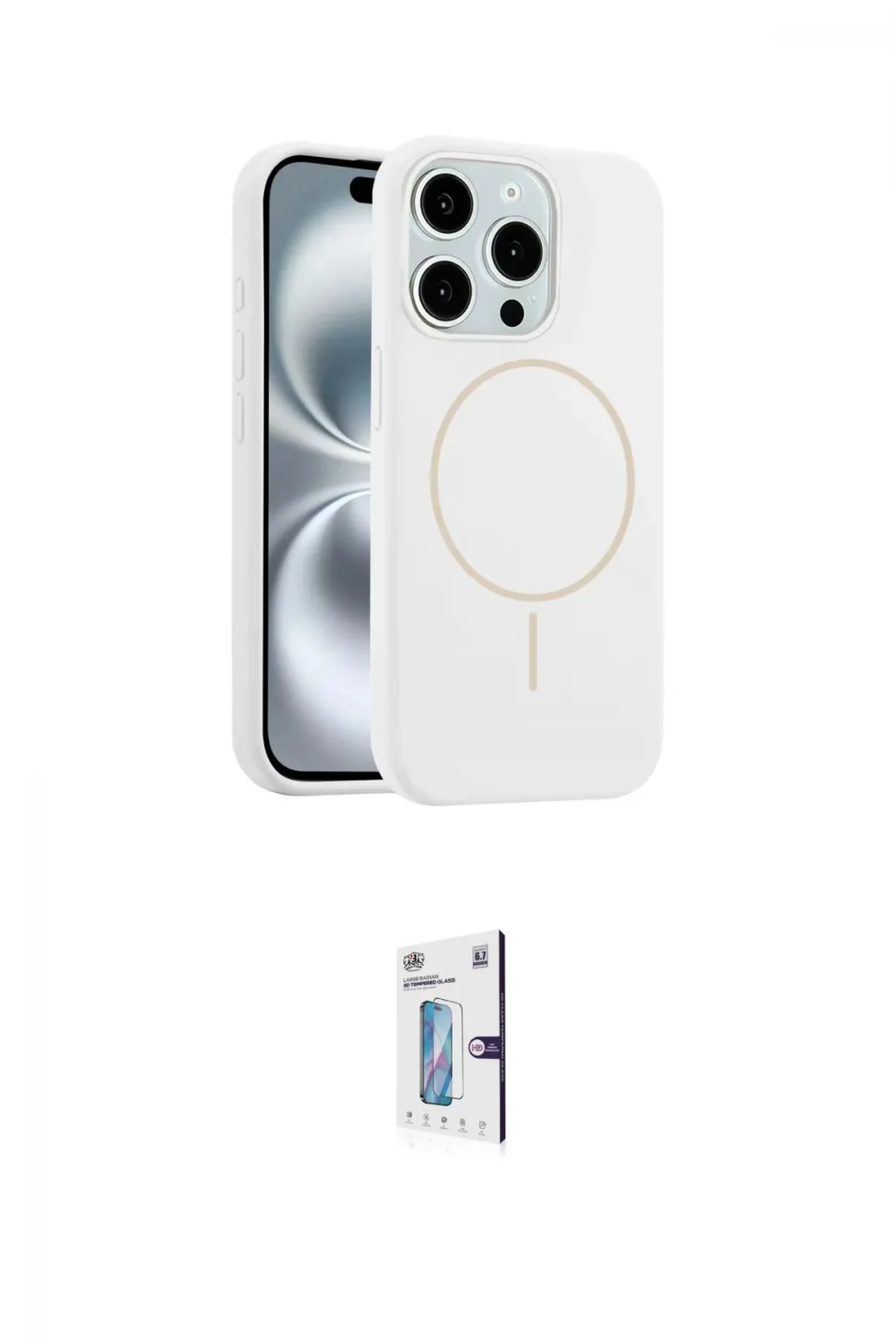 ieg™ iPhone 15 Pro Max Kılıf Yankı Form Serisi - Siyah Bilvis 0.18mm Plus Cam Ekran Koruyucu