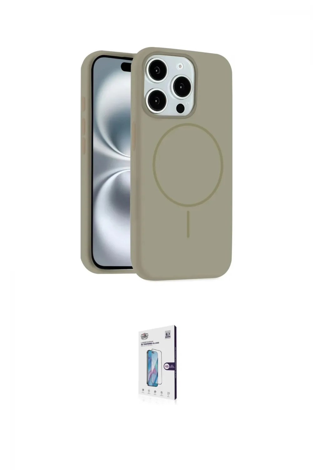 ieg™ iPhone 15 Pro Max Kılıf Yankı Form Serisi - Siyah Bilvis 0.18mm Plus Cam Ekran Koruyucu