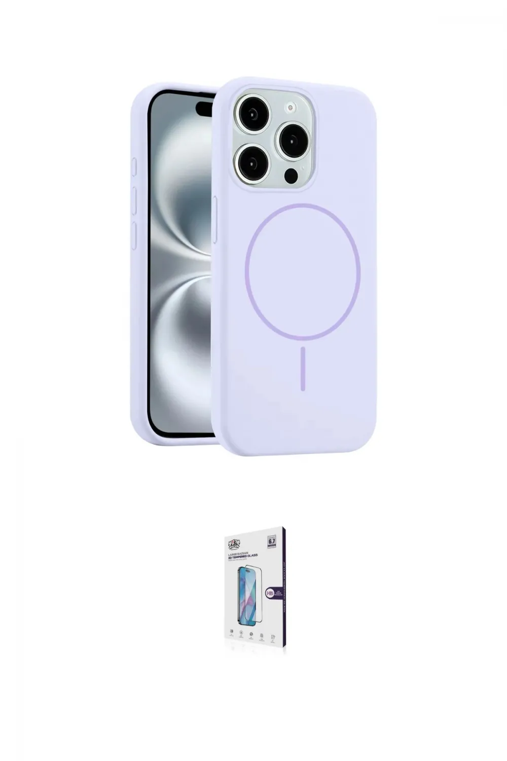 ieg™ iPhone 15 Pro Max Kılıf Yankı Form Serisi - Siyah Bilvis 0.18mm Plus Cam Ekran Koruyucu