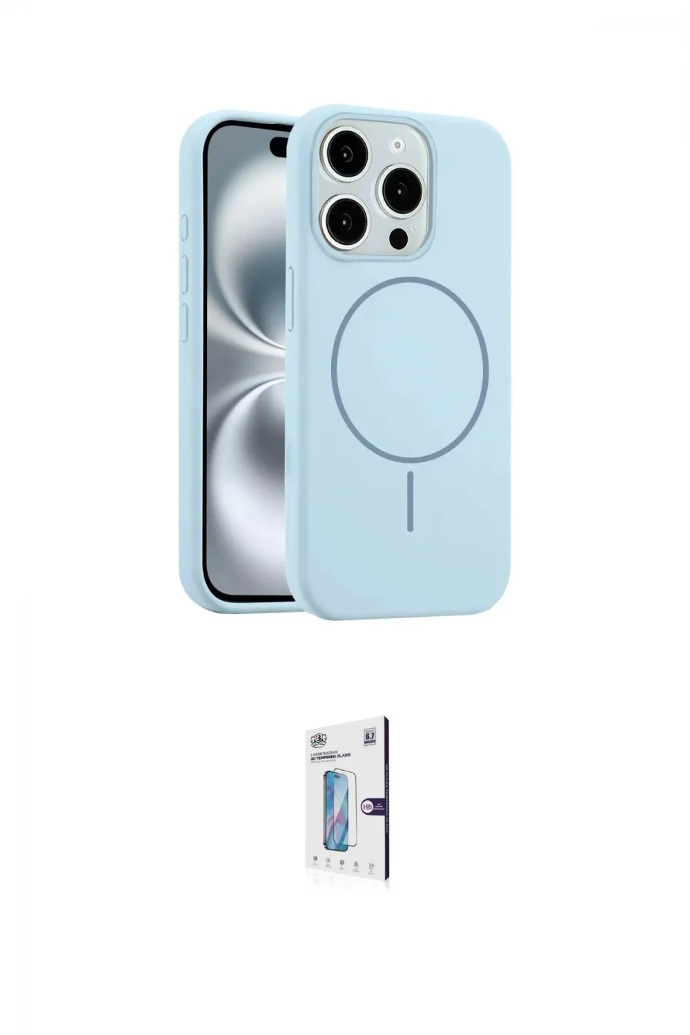 ieg™ iPhone 15 Pro Max Kılıf Yankı Form Serisi - Siyah Bilvis 0.18mm Plus Cam Ekran Koruyucu