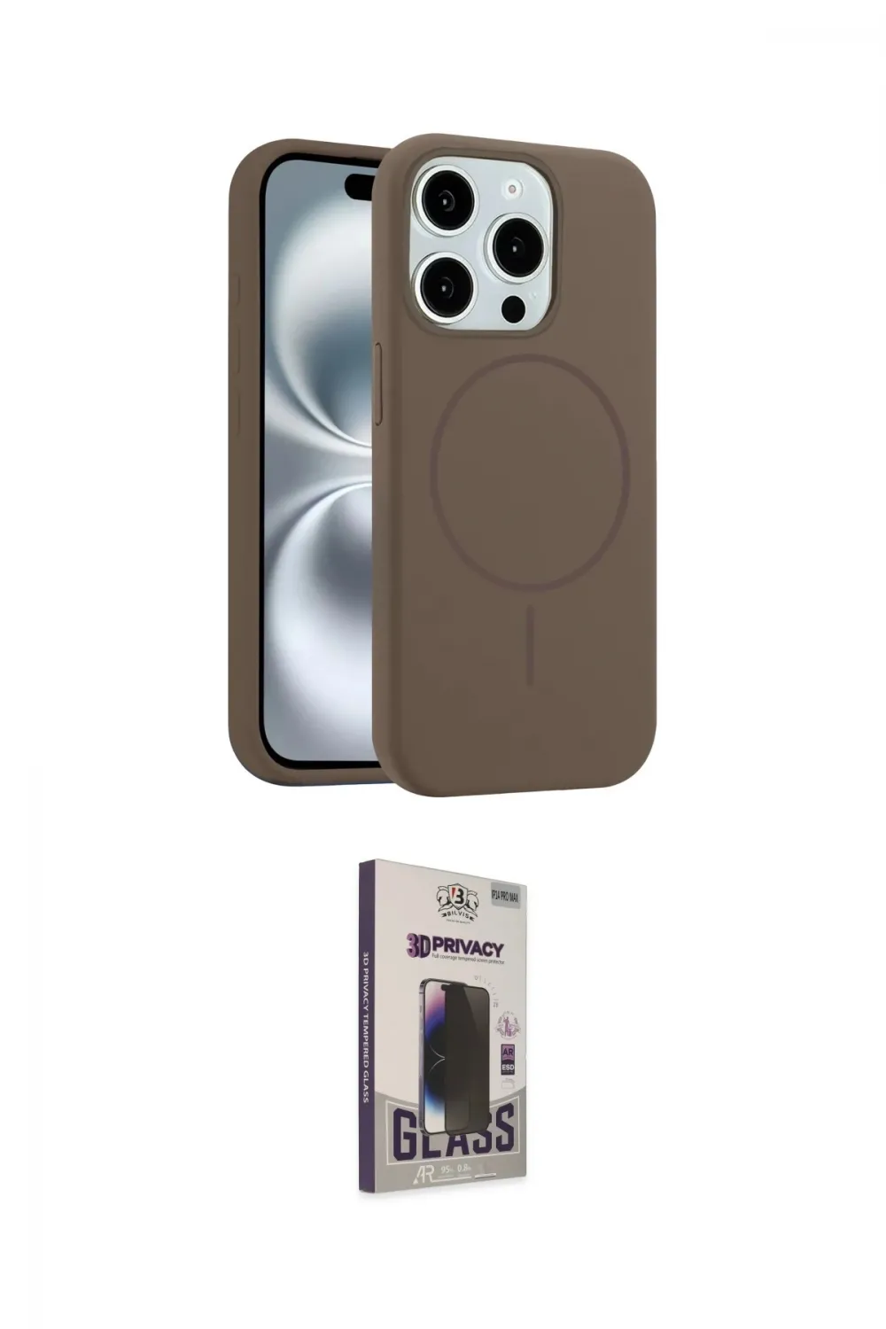 ieg™ iPhone 15 Pro Max Kılıf Yankı Form Serisi - Siyah Bilvis Hayalet Cam Ekran Koruyucu