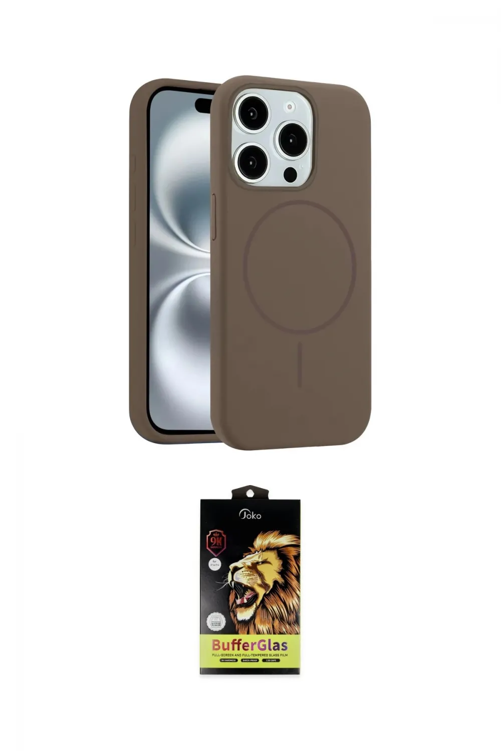 ieg™ iPhone 15 Pro Max Kılıf Yankı Form Serisi - Siyah Buffer Cam Ekran Koruyucu