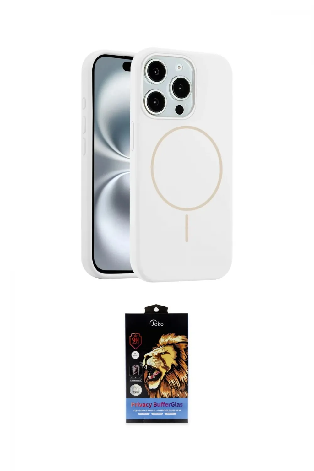 ieg™ iPhone 15 Pro Max Kılıf Yankı Form Serisi - Siyah Buffer Hayalet Cam Ekran Koruyucu