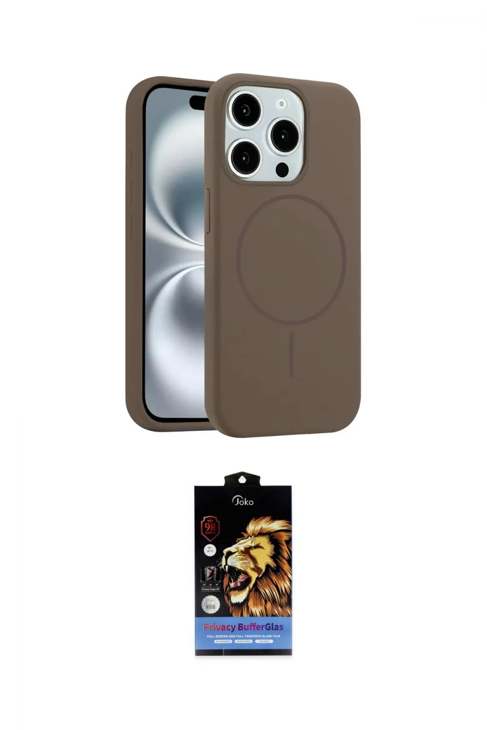 ieg™ iPhone 15 Pro Max Kılıf Yankı Form Serisi - Siyah Buffer Hayalet Cam Ekran Koruyucu