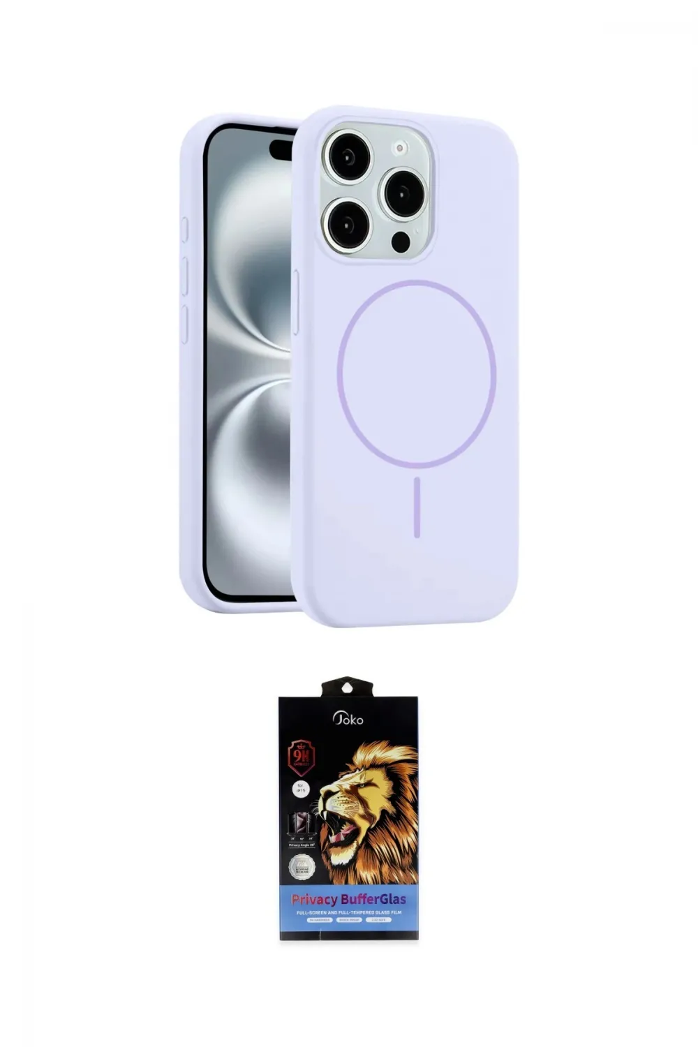 ieg™ iPhone 15 Pro Max Kılıf Yankı Form Serisi - Siyah Buffer Hayalet Cam Ekran Koruyucu