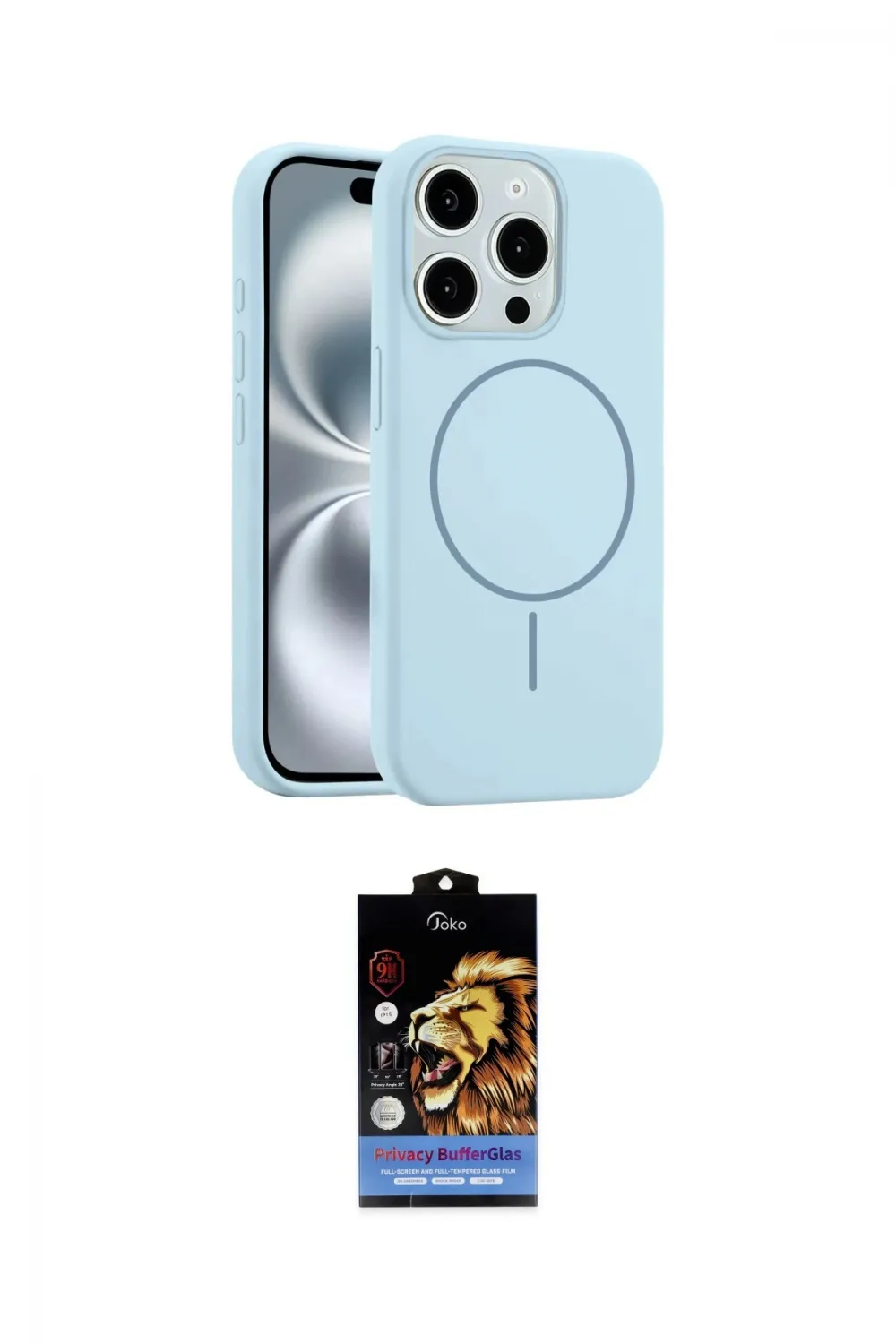 ieg™ iPhone 15 Pro Max Kılıf Yankı Form Serisi - Siyah Buffer Hayalet Cam Ekran Koruyucu