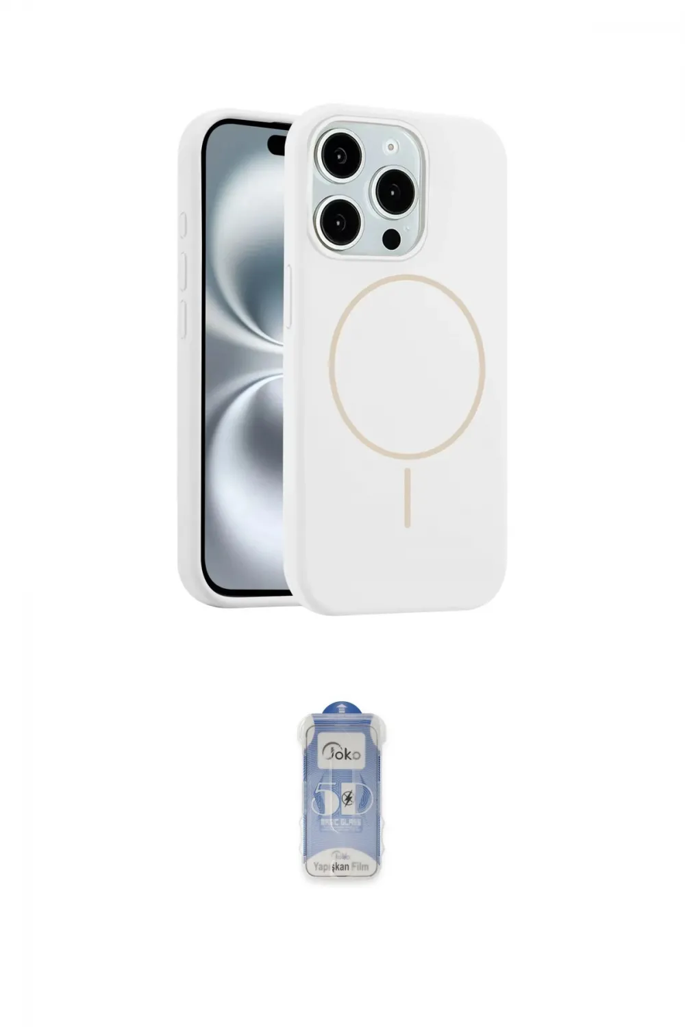 ieg™ iPhone 15 Pro Max Kılıf Yankı Form Serisi - Siyah Joko Magic 5D Cam