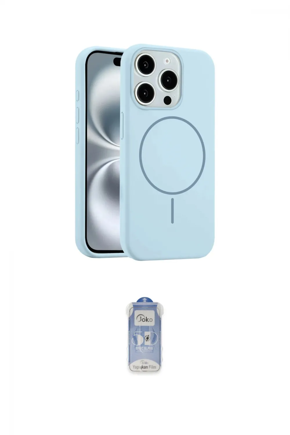 ieg™ iPhone 15 Pro Max Kılıf Yankı Form Serisi - Siyah Joko Magic 5D Cam