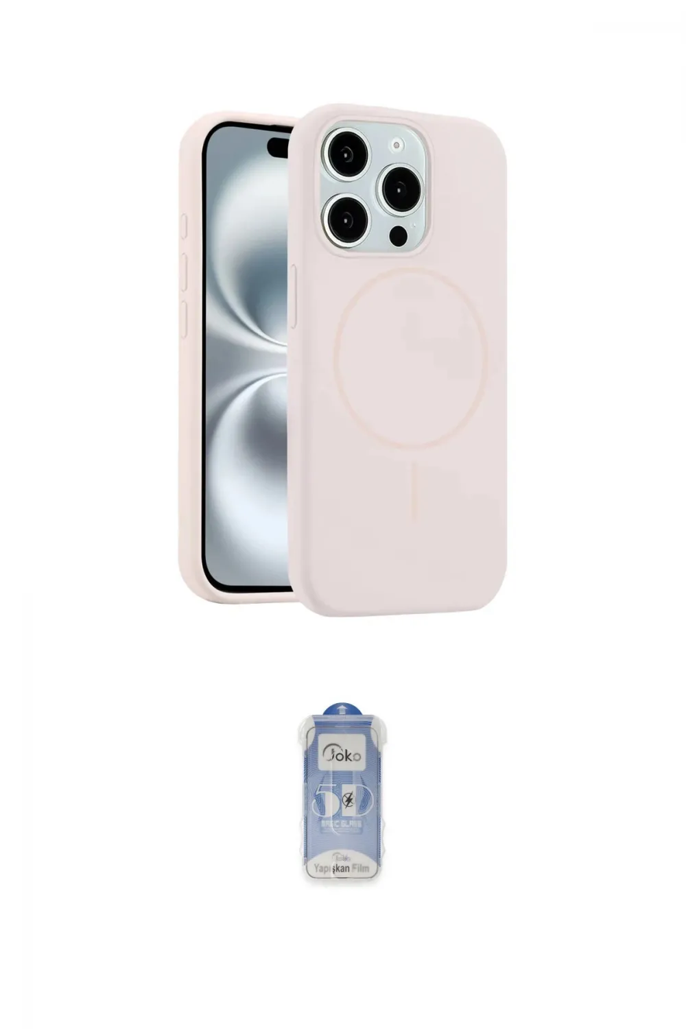 ieg™ iPhone 15 Pro Max Kılıf Yankı Form Serisi - Siyah Joko Magic 5D Cam