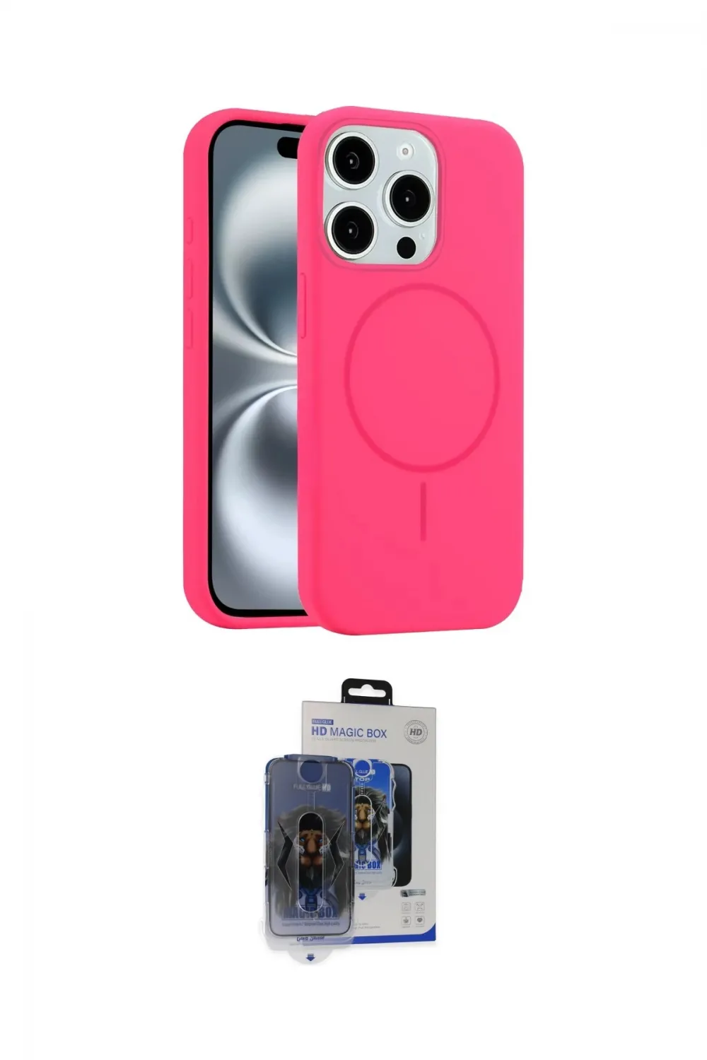 ieg™ iPhone 15 Pro Max Kılıf Yankı Form Serisi - Siyah Vanessa Magic Cam