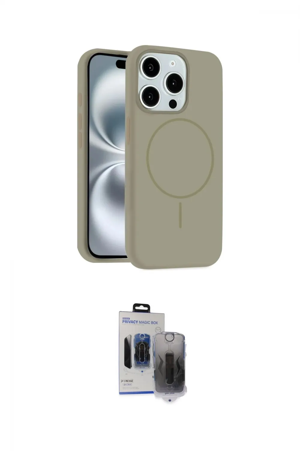 ieg™ iPhone 15 Pro Max Kılıf Yankı Form Serisi - Siyah Vanessa Magic Hayalet Cam