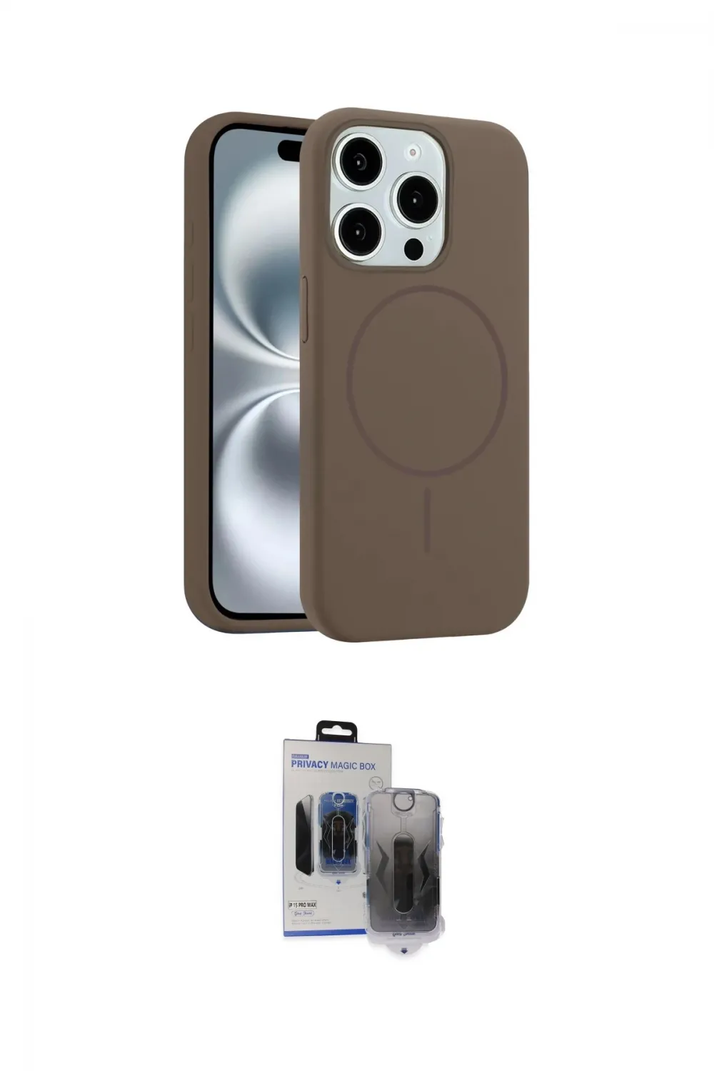 ieg™ iPhone 15 Pro Max Kılıf Yankı Form Serisi - Siyah Vanessa Magic Hayalet Cam