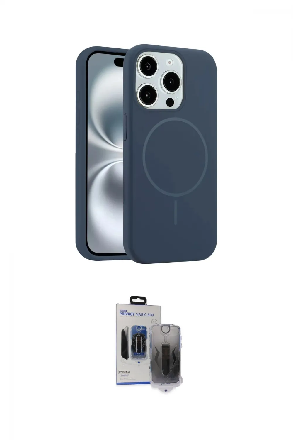 ieg™ iPhone 15 Pro Max Kılıf Yankı Form Serisi - Siyah Vanessa Magic Hayalet Cam